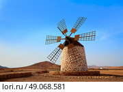 Tefia windmill Fuerteventura at Canary Islands of Spain. Стоковое фото, агентство Ingram Publishing / Фотобанк Лори