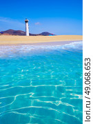 Morro Jable Matorral beach Jandia in Pajara of Fuerteventura at Canary Islands. Стоковое фото, агентство Ingram Publishing / Фотобанк Лори