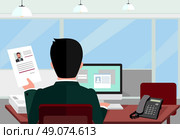 Hiring recruiting interview. Look resume applicant employer. Hands Hold CV profile choose from group of business people. HR, recruiting, we are hiring. Candidate job position. Hire and interviewer. Стоковая иллюстрация, агентство Ingram Publishing / Фотобанк Лори
