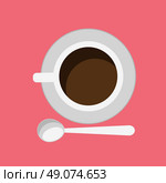 Cup of coffee isolated design flat. Coffee cup, coffee mug isolated, coffee isolated, coffee beans, cup of tea isolated, cup of cappuccino, cup of espresso, beverage cup mocha hot illustration. Стоковая иллюстрация, агентство Ingram Publishing / Фотобанк Лори