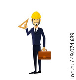 Building process. Success engineer. Building process flow, construction process, engineering technology, construction building, business building, work process, building engineer vector illustration. Стоковая иллюстрация, агентство Ingram Publishing / Фотобанк Лори