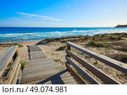 Cullera Dosel beach Mediterranean sea in Valencia of Spain. Стоковое фото, агентство Ingram Publishing / Фотобанк Лори