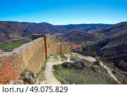 Albarracin medieval town fortress rampart village at Teruel Spain. Стоковое фото, агентство Ingram Publishing / Фотобанк Лори