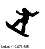 Extreme sport snowboard design. Snow and snowboard jump, snowboard isolated, surfing and winter, cold and mountain, speed board, season snowboarding, snowboarder illustration. Black on white. Стоковая иллюстрация, агентство Ingram Publishing / Фотобанк Лори