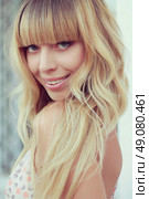 blonde girl with long hair and bangs. Стоковое фото, агентство Ingram Publishing / Фотобанк Лори