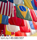 National flags of the countries at Southern Methodist University, Dallas, Texas, USA. Стоковое фото, агентство Ingram Publishing / Фотобанк Лори