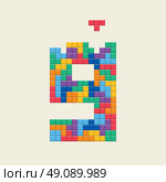 Logo number "1", video game pixel style. Editable vector design.9. Стоковая иллюстрация, агентство Ingram Publishing / Фотобанк Лори