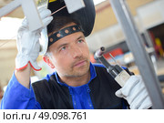 welder with a blowtorch. Стоковое фото, агентство Ingram Publishing / Фотобанк Лори