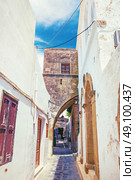 Lindos antique street. Rhodes,Greece. Стоковое фото, агентство Ingram Publishing / Фотобанк Лори