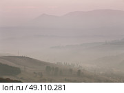 November foggy morning in Carpathian mountains. Стоковое фото, агентство Ingram Publishing / Фотобанк Лори