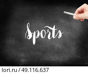 Sports written on a blackboard. Стоковое фото, агентство Ingram Publishing / Фотобанк Лори