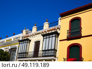 Triana barrio of Seville facades Andalusia Sevilla Spain. Стоковое фото, агентство Ingram Publishing / Фотобанк Лори