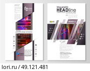 Blog graphic business templates. Page website design template, abstract vector layout. Glitched background made of colorful pixel mosaic. Digital decay, signal error, television fail. Trendy glitch backdrop. Стоковая иллюстрация, агентство Ingram Publishing / Фотобанк Лори