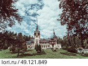 Neo-Renaissance Peles Castle Built In 1873 In Carpathian Mountains. Стоковое фото, агентство Ingram Publishing / Фотобанк Лори
