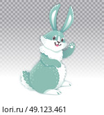 Cute rabbit cartoon waving hand. Vector illustration. Cute rabbit cartoon waving hand. Vector illustration grouped and layered for easy editing. Стоковая иллюстрация, агентство Ingram Publishing / Фотобанк Лори