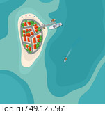 Island paradise view. Island paradise view from above. Top view island sprite. Стоковая иллюстрация, агентство Ingram Publishing / Фотобанк Лори