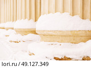 Composite Greek Style Columns In Winter. Стоковое фото, агентство Ingram Publishing / Фотобанк Лори