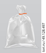 Transparent polyethylene package, vector mockup. Стоковая иллюстрация, агентство Ingram Publishing / Фотобанк Лори