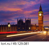 Big Ben Clock Tower in London England. Стоковое фото, агентство Ingram Publishing / Фотобанк Лори