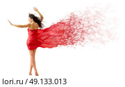 Young woman on the wind isolated. Стоковое фото, агентство Ingram Publishing / Фотобанк Лори