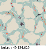Seamless pattern with underwater ocean animals, cute stingray and starfish, colorful vector illustration. Стоковая иллюстрация, агентство Ingram Publishing / Фотобанк Лори