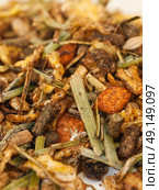 natural  muesli  with herbs background for horse. macro. Стоковое фото, агентство Ingram Publishing / Фотобанк Лори