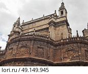 Detail of Seville Cathedral, Andalusia,  Spain cloudy day. Стоковое фото, агентство Ingram Publishing / Фотобанк Лори