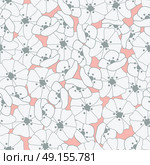 Seamless pattern with flowers and floral elements, nature life, vector illustration. Стоковая иллюстрация, агентство Ingram Publishing / Фотобанк Лори