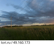Barley in a field against cloudy sky, Lorette, Manitoba, Canada. Стоковое фото, агентство Ingram Publishing / Фотобанк Лори