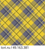 Tartan seamless vector patterns in blue and yellow colors. Стоковая иллюстрация, агентство Ingram Publishing / Фотобанк Лори