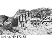 the antique site of petra in jordan the monastery  beautiful wonder of the world. Стоковое фото, агентство Ingram Publishing / Фотобанк Лори