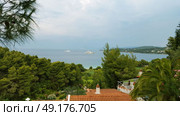 Sea view on a beautiful island of Skiathos in Greece, summer day in June. Стоковое фото, агентство Ingram Publishing / Фотобанк Лори