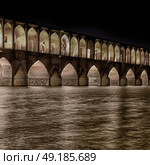 in iran   the old bridge of isfahan for light and night. Стоковое фото, агентство Ingram Publishing / Фотобанк Лори