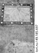 in italy sundial and gnomon antique historical medieval decoration wall. Стоковое фото, агентство Ingram Publishing / Фотобанк Лори