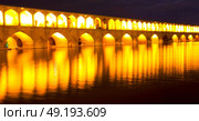 in iran   the old bridge of isfahan for light and night. Стоковое фото, агентство Ingram Publishing / Фотобанк Лори