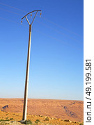   utility pole in africa morocco energy and distribution pylon. Стоковое фото, агентство Ingram Publishing / Фотобанк Лори