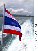 asia myanmar kho samui bay isle waving flag    in thailand and south china sea . Стоковое фото, агентство Ingram Publishing / Фотобанк Лори
