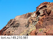 santorini europe greece and dry bush rock alone in the sky . Стоковое фото, агентство Ingram Publishing / Фотобанк Лори