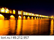 in iran   the old bridge of isfahan for light and night. Стоковое фото, агентство Ingram Publishing / Фотобанк Лори