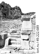 myra    in    turkey europe    old roman necropolis and indigenous tomb stone. Стоковое фото, агентство Ingram Publishing / Фотобанк Лори