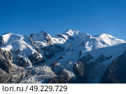 Mont Blanc Mountain in French Alps. France. (2023 год). Стоковое фото, фотограф Максим Забаровский / Фотобанк Лори