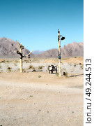 chair in iran blur old dead tree in the empty desert of persia lamp oil on branch. Стоковое фото, агентство Ingram Publishing / Фотобанк Лори