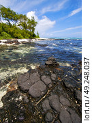  blue bay foam footstep indian ocean some stone in the island of deus cocos in mauritius . Стоковое фото, агентство Ingram Publishing / Фотобанк Лори