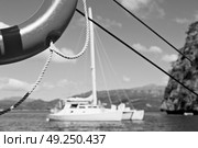 blur  in  philippines   a buoy in boat neat the pacific ocean bokeh and mountain background. Стоковое фото, агентство Ingram Publishing / Фотобанк Лори