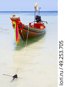 thailand  in  kho tao bay asia isle blue clean water    pirogue   and south china sea . Стоковое фото, агентство Ingram Publishing / Фотобанк Лори