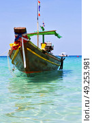 asia in the  kho tao bay isle white  beach    rocks house boat   thailand  and south china sea anchor. Стоковое фото, агентство Ingram Publishing / Фотобанк Лори