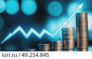 Money coin stack growing graph investment. Finance save. Success, growth wealth stock market. Business in the digital age. Trading chart in financial concepts. Prosperity. Cryptocurrency. Technology. Стоковое AI-видео, аниматор Евгений Демидюк / Фотобанк Лори