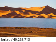 sunshine in the desert of morocco sand and  lake        dune. Стоковое фото, агентство Ingram Publishing / Фотобанк Лори