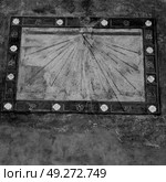 in italy sundial and gnomon antique historical medieval decoration wall. Стоковое фото, агентство Ingram Publishing / Фотобанк Лори