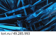 Dynamic Blue Geometric Shapes Create an Immersive Digital Experience at an Evening Tech Exhibition. Стоковое AI-видео, аниматор Оксана Медведева / Фотобанк Лори
